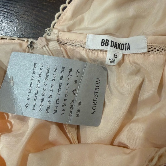 NWT BB Dakota Peach Embroidered Fit & Flare Dress Size 6 - Picture 2 of 5